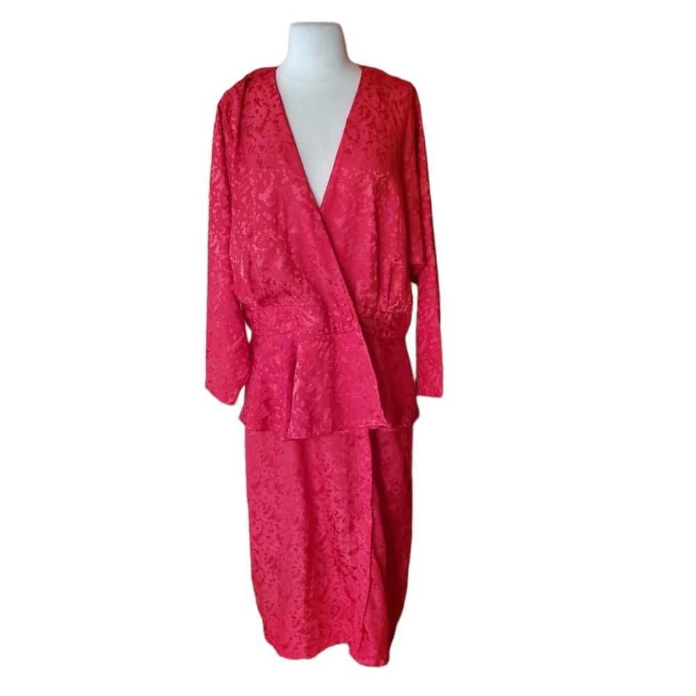 Vintage‎ Breli Originals Red Peplum Dress